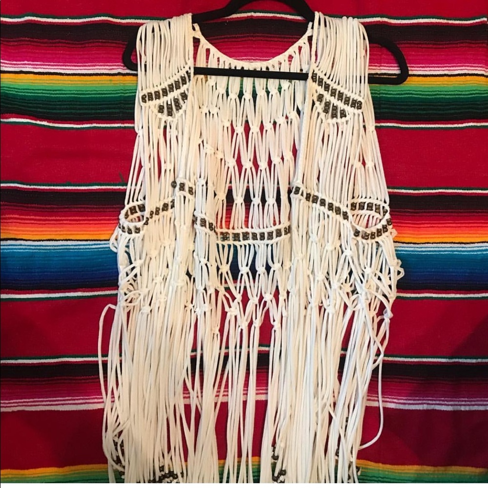 Fringe beaded vest